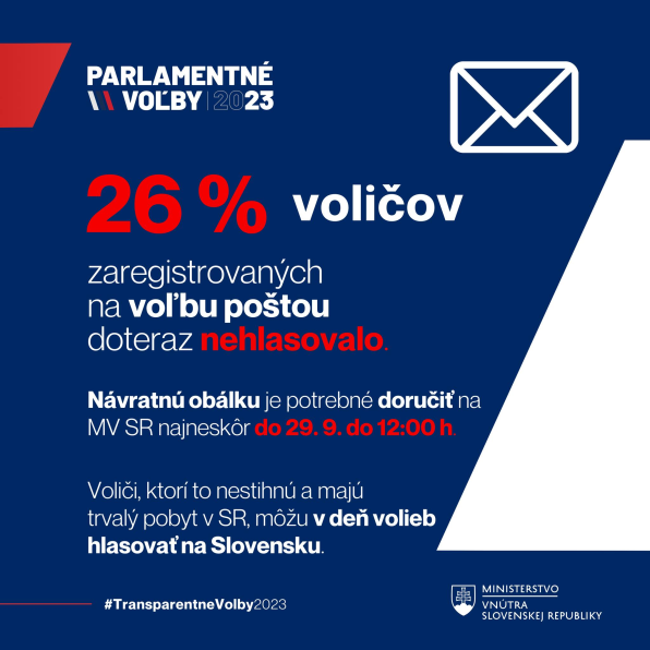 Do Bratislavy v pořádku dorazilo už přes 54 tisíc hlasů ze zahraničí